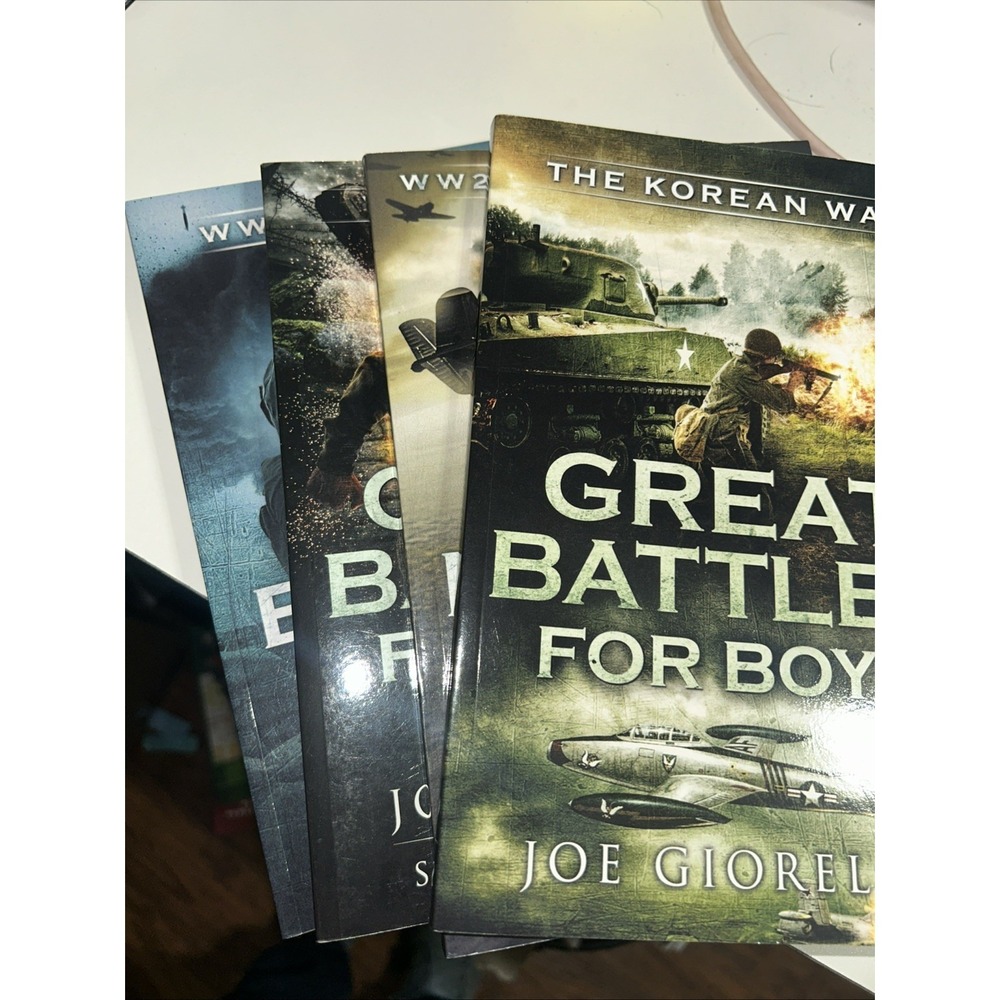 Lot of 4 PB Great Battles for Boys Books by Joe Giorello - WW2, Korea, WW1